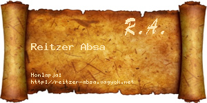 Reitzer Absa névjegykártya